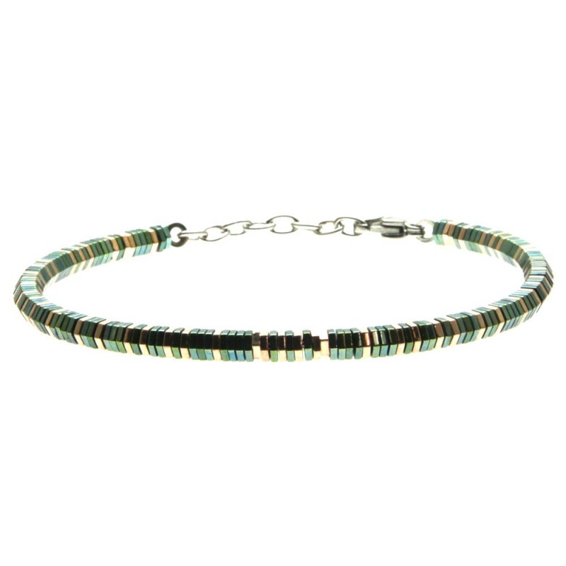bracciale uomo esagoni in acciaio