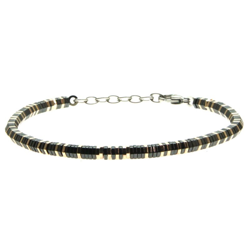 bracciale uomo esagoni in acciaio