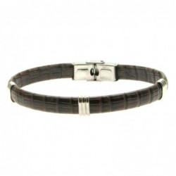 bracciale pelle uomo e acciaio