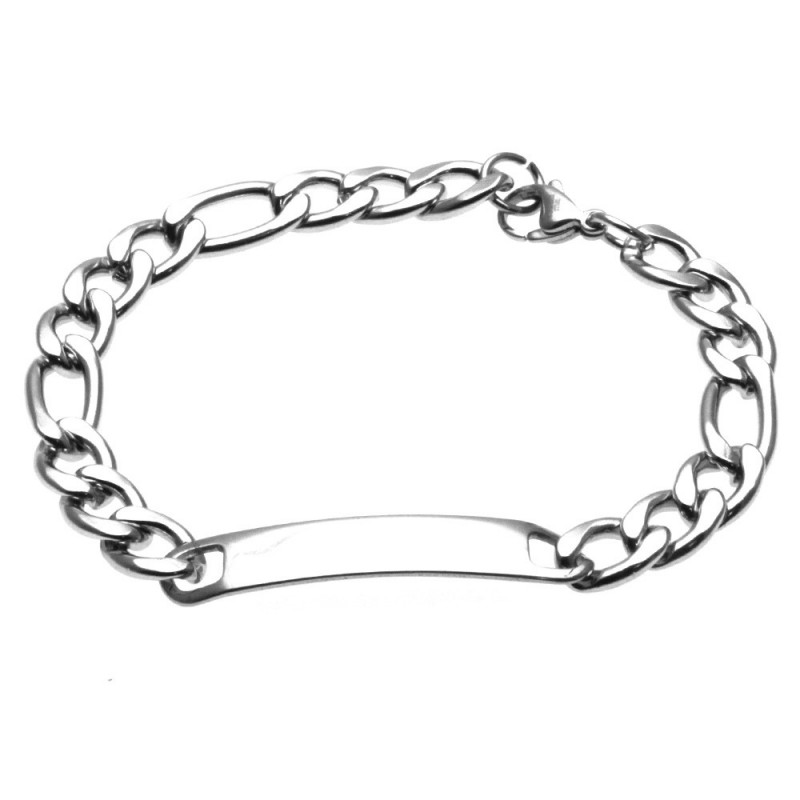 bracciale grumetta uomo con piastra acciaio