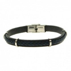 bracciale pelle uomo e acciaio