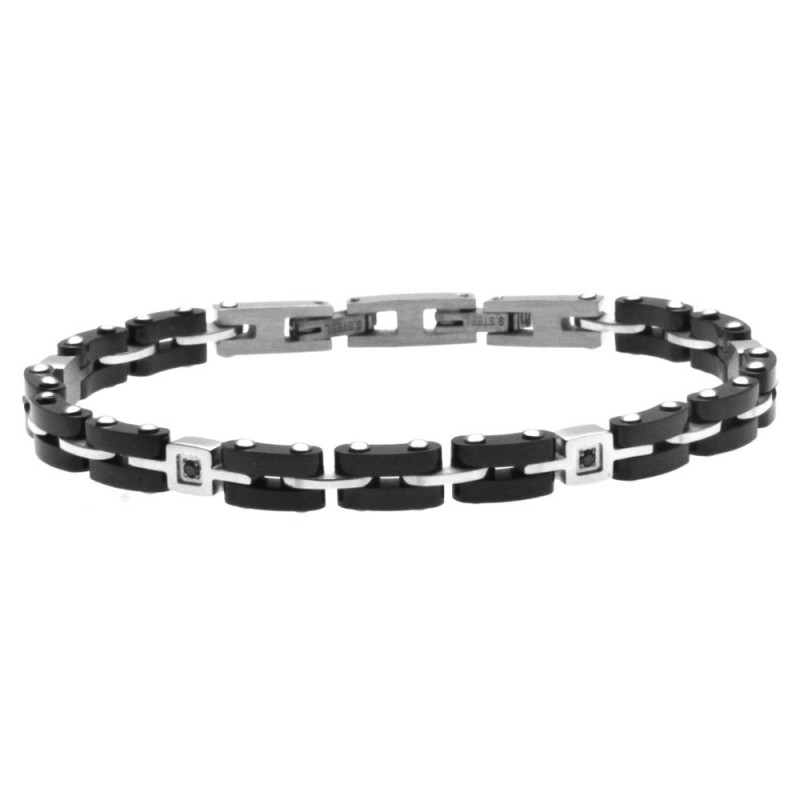 bracciale uomo ceramica acciaio