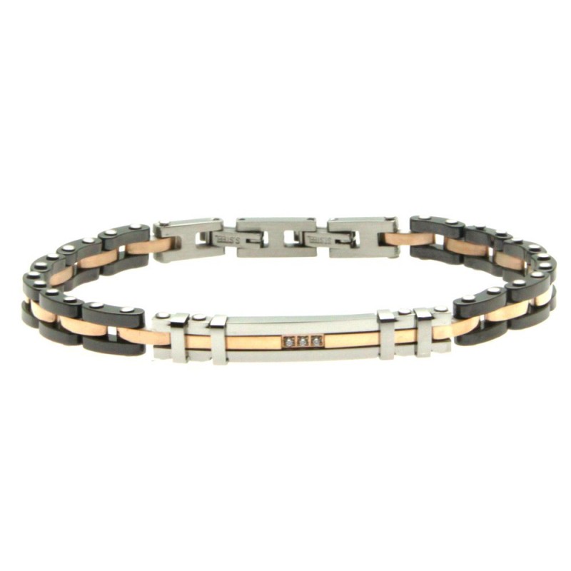 bracciale uomo ceramica acciaio
