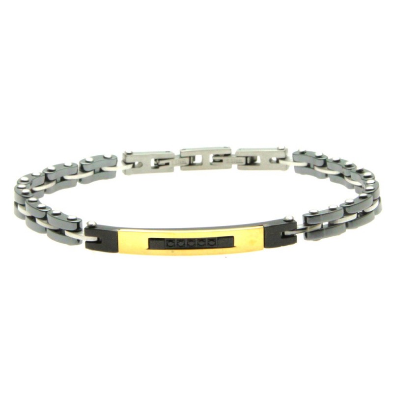 bracciale uomo ceramica acciaio
