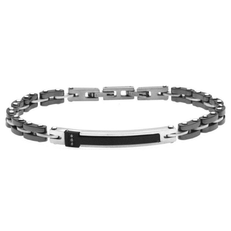 bracciale uomo ceramica acciaio