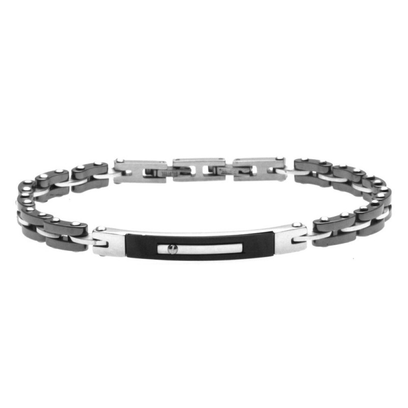 bracciale uomo ceramica acciaio