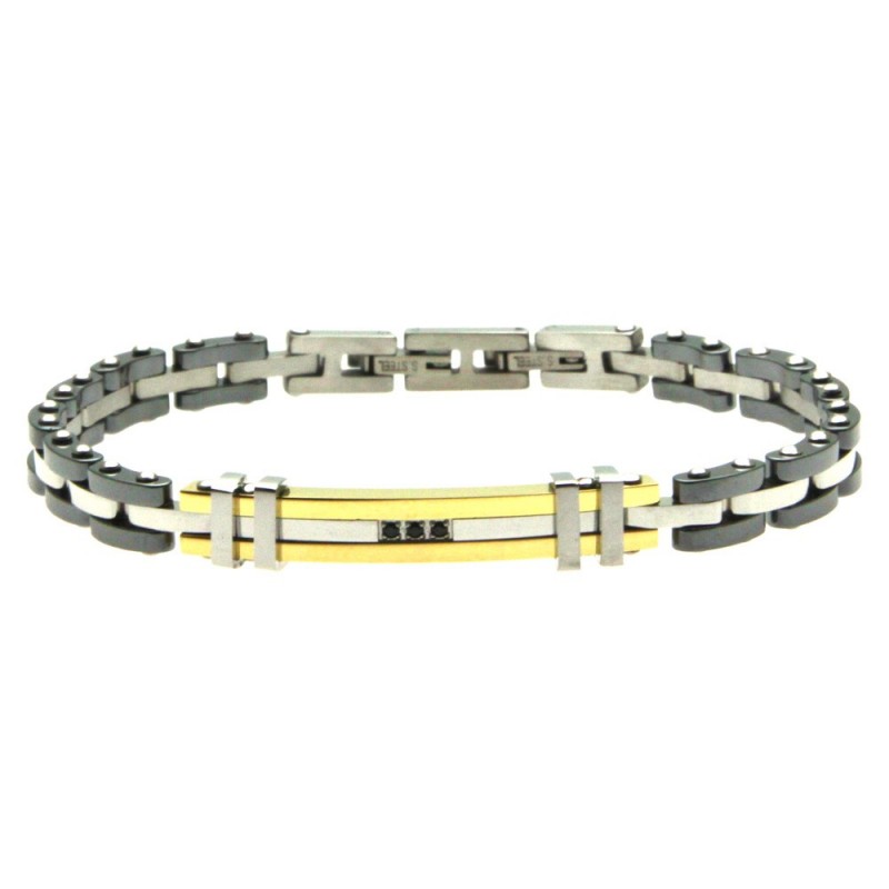 bracciale uomo ceramica acciaio