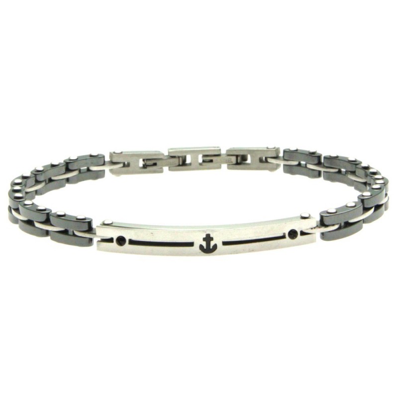 bracciale uomo ceramica acciaio