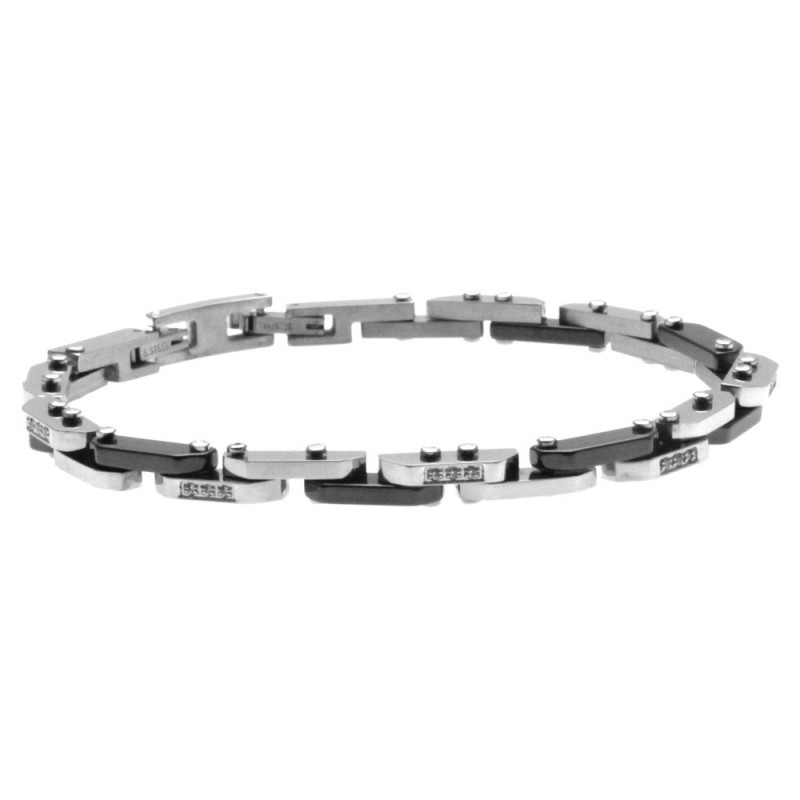 bracciale uomo ceramica acciaio