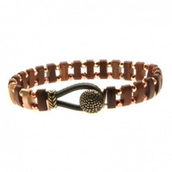 bracciale uomo legno e palline diamantate