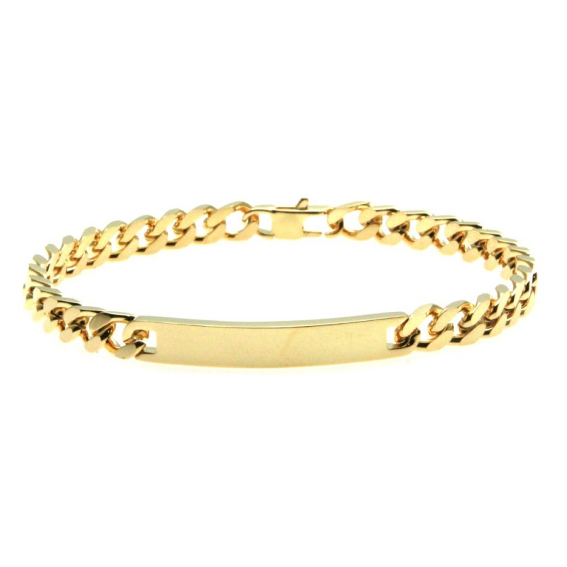 bracciale grumetta dorata con piastra in acciaio