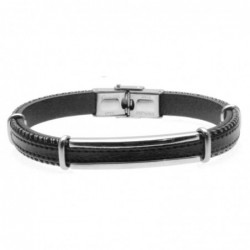bracciale uomo pelle e acciaio
