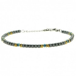 bracciale uomo dadini in grafite e acciaio