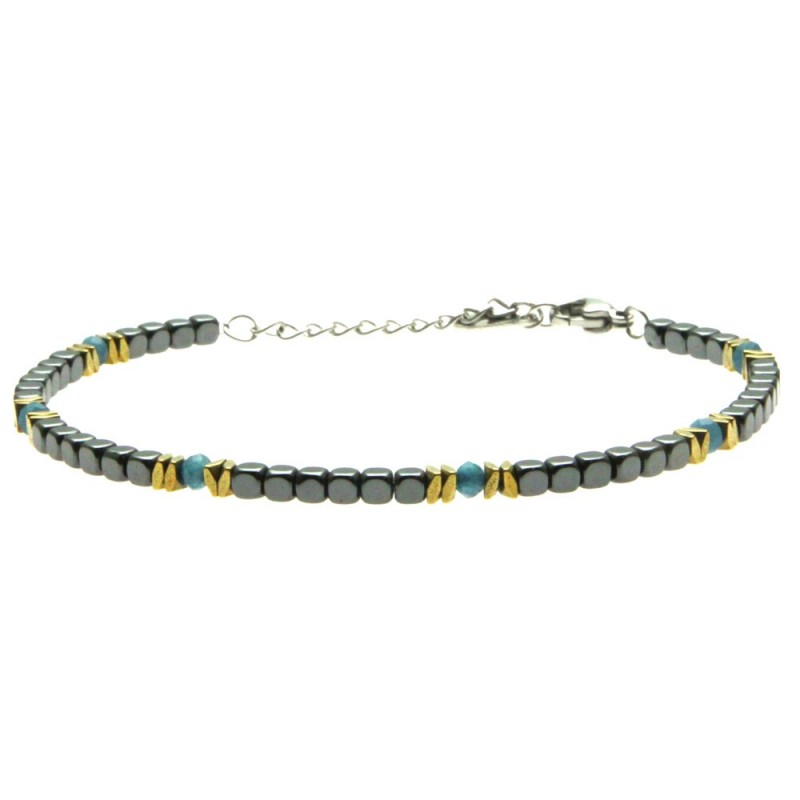 bracciale uomo dadini in grafite e acciaio