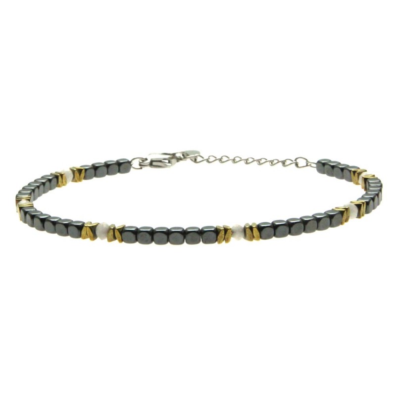 bracciale uomo dadini in grafite e acciaio