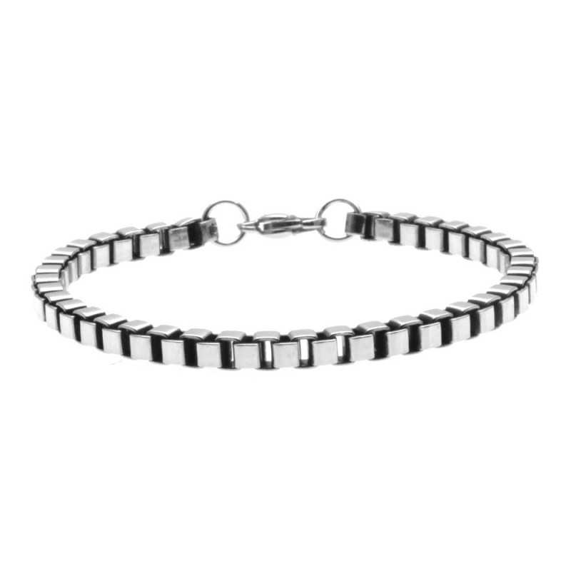 bracciale grumetta acciaio quadrata