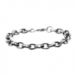 bracciale catena forzatina in acciaio invecchaito