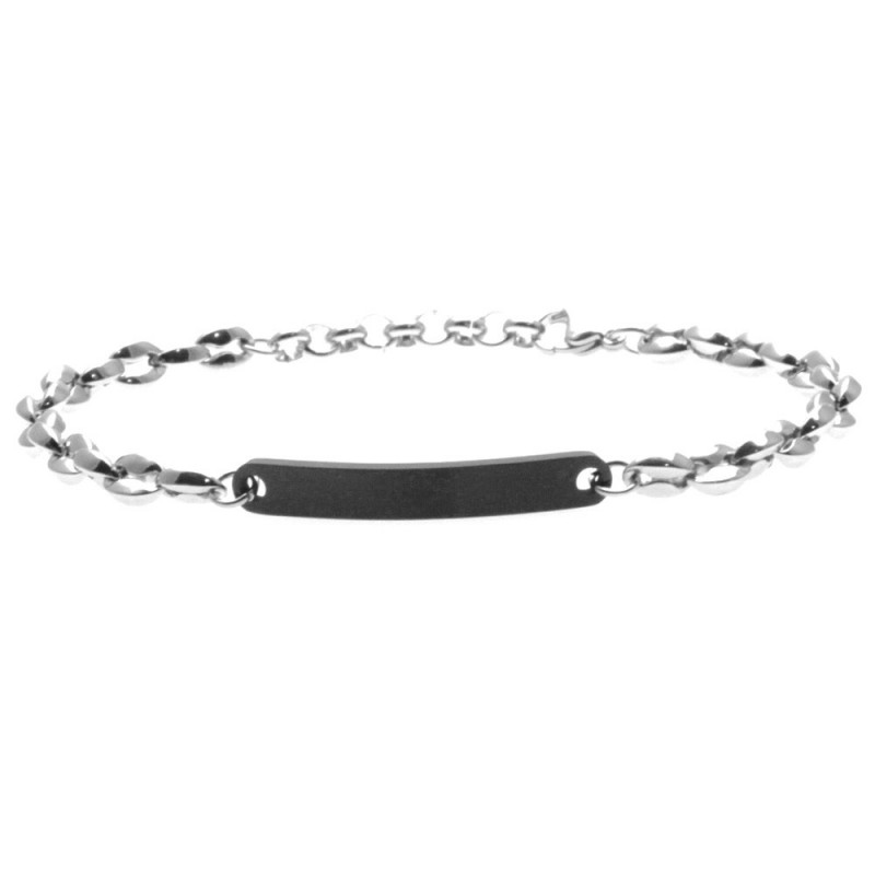 bracciale uomo acciaio piastra e catena marinara