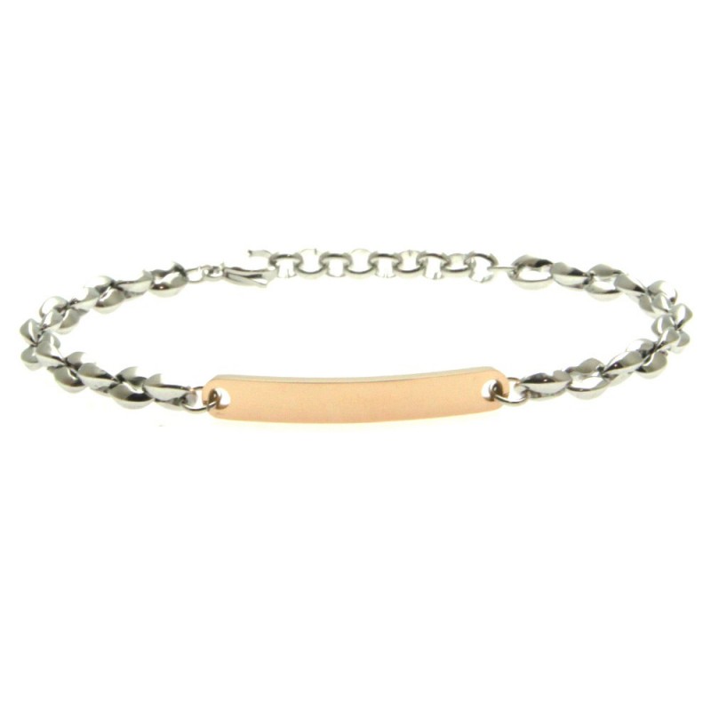 bracciale uomo acciaio piastra e catena marinara