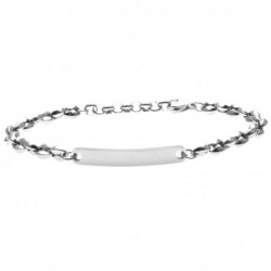 bracciale uomo acciaio piastra e catena marinara