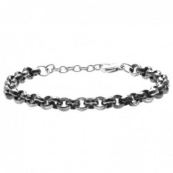 bracciale catena roll on in acciaio brunito