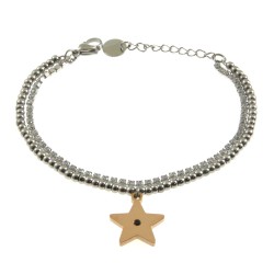 bracciale donna stella acciaio e strass