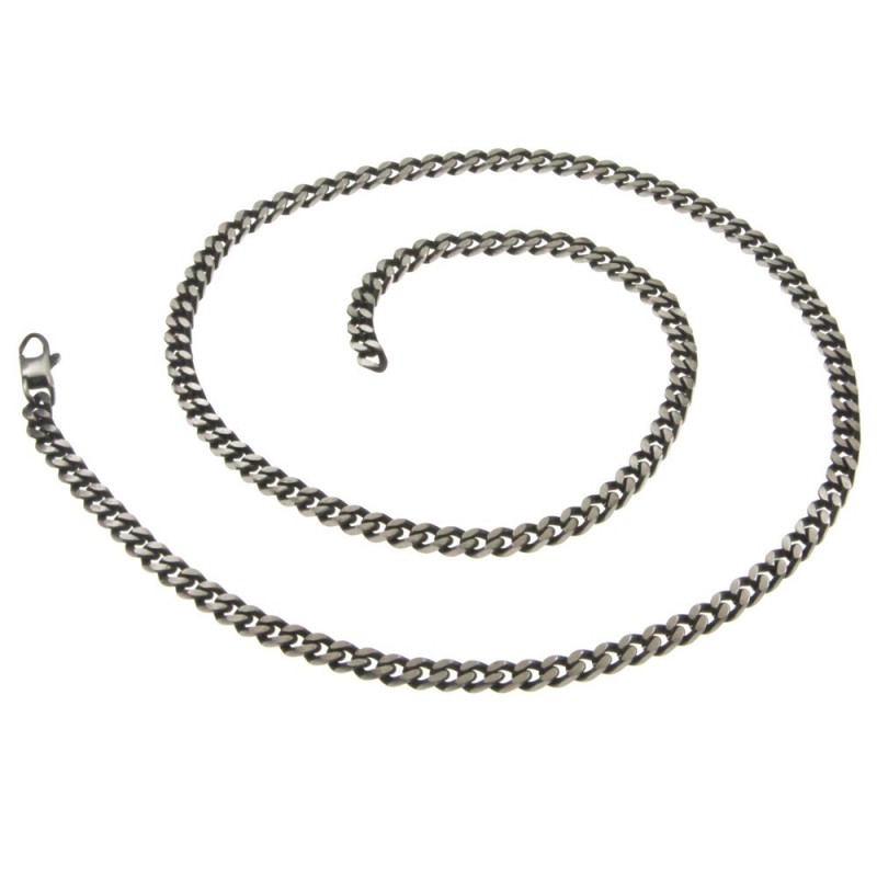 collana uomo grumetta in acciaio brunito