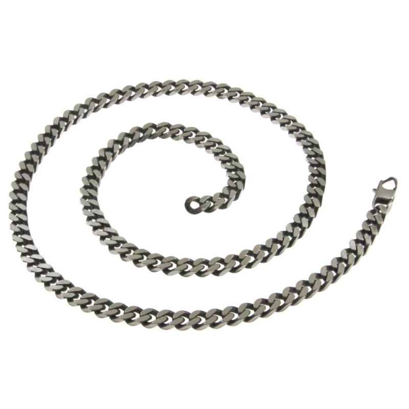 collana uomo grumetta in acciaio brunito