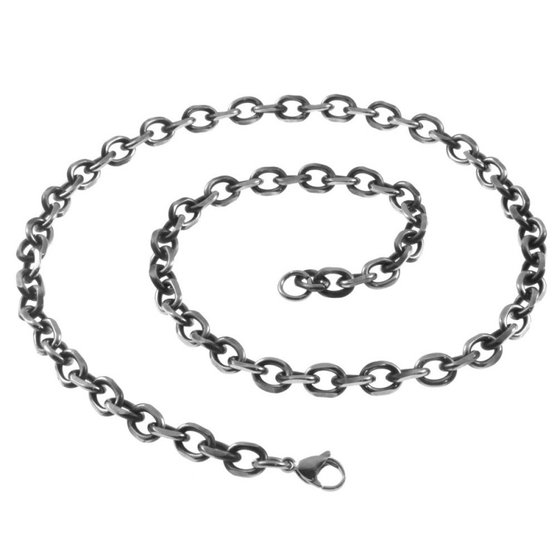 collana uomo forzatina acciaio brunito