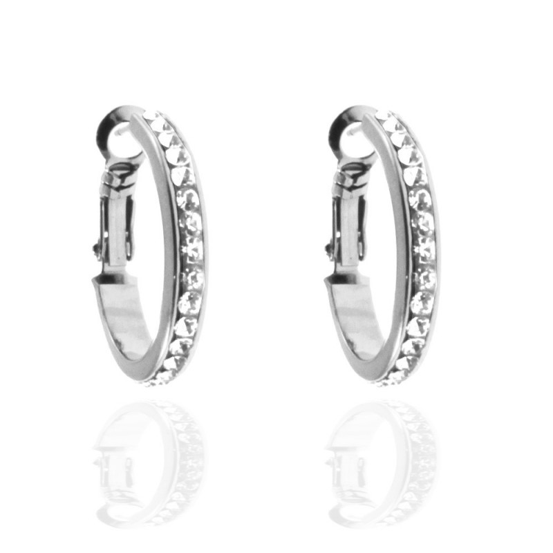 orecchini cerchio donna acciaio e strass