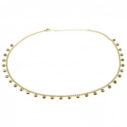 girocollo donna in acciaio dorato con strass