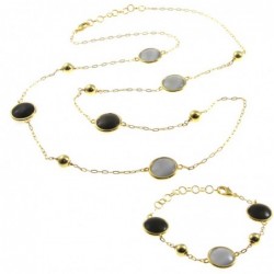parure donna collana e bracciale in bronzo e cristalli