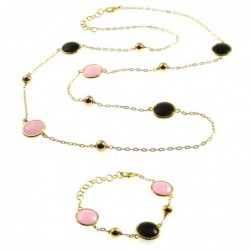 parure donna collana e bracciale in bronzo e cristalli