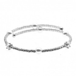 bracciale donna strass e perle rigido