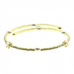 bracciale donna strass e perle rigido