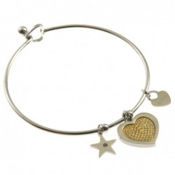 bracciale cuore donna rigido