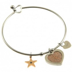 bracciale cuore donna rigido