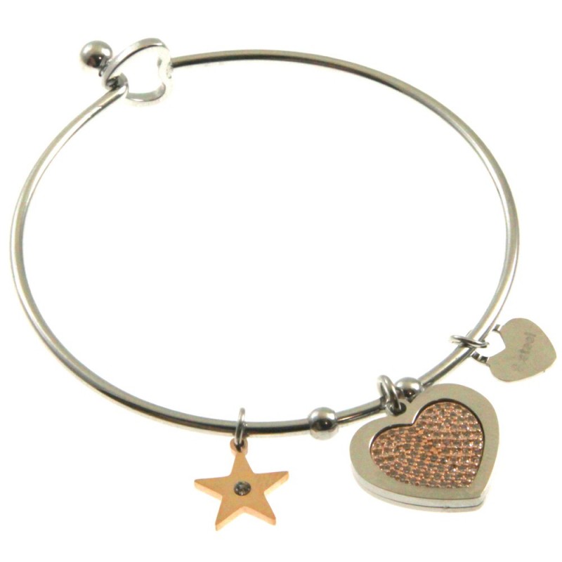 bracciale cuore donna rigido