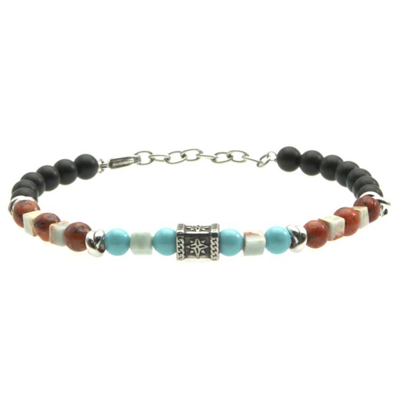 bracciale uomo pietre e rosa dei venti