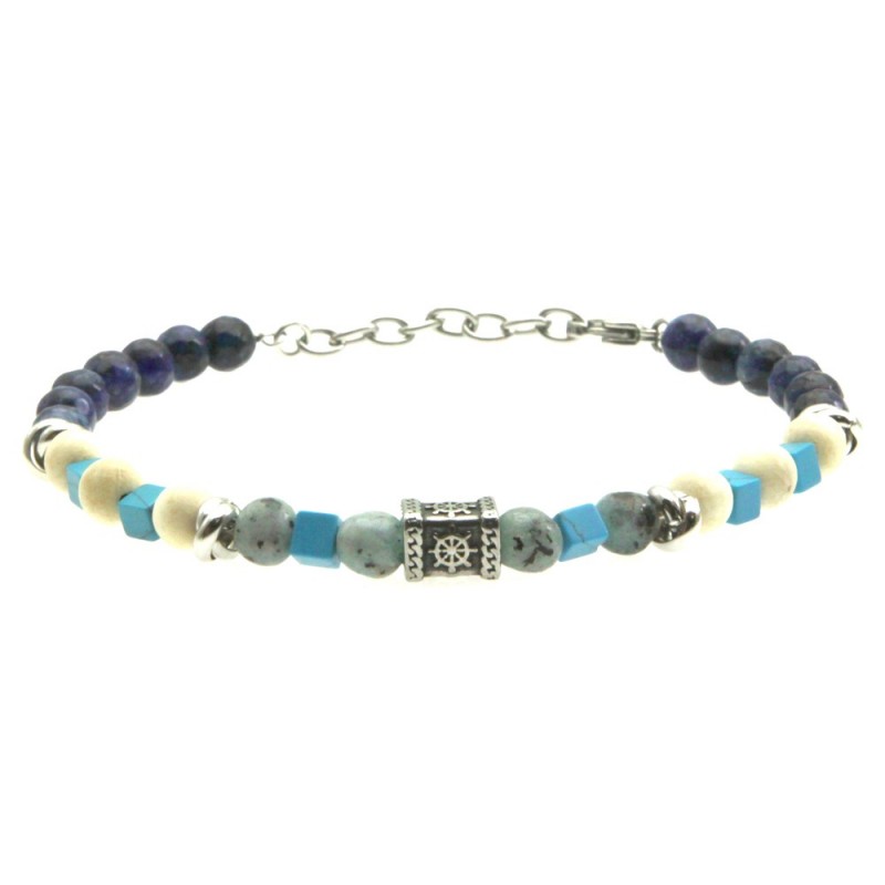 bracciale uomo pietre e timone