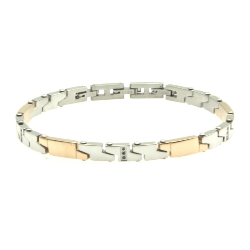 bracciale uomo acciaio e strass