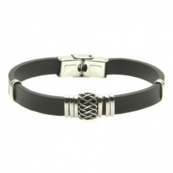 bracciale pelle nera uomo