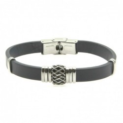 bracciale pelle blu scuro uomo