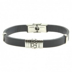 bracciale pelle blu scuro uomo