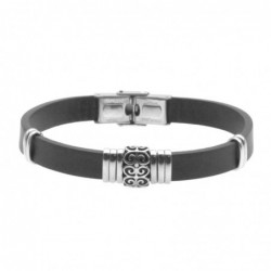 bracciale pelle nera uomo