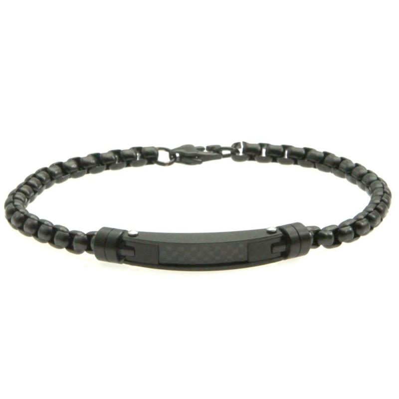 bracciale uomo acciaio piastra e carbonio