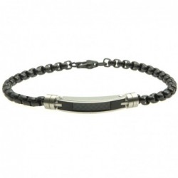 bracciale uomo acciaio piastra e carbonio