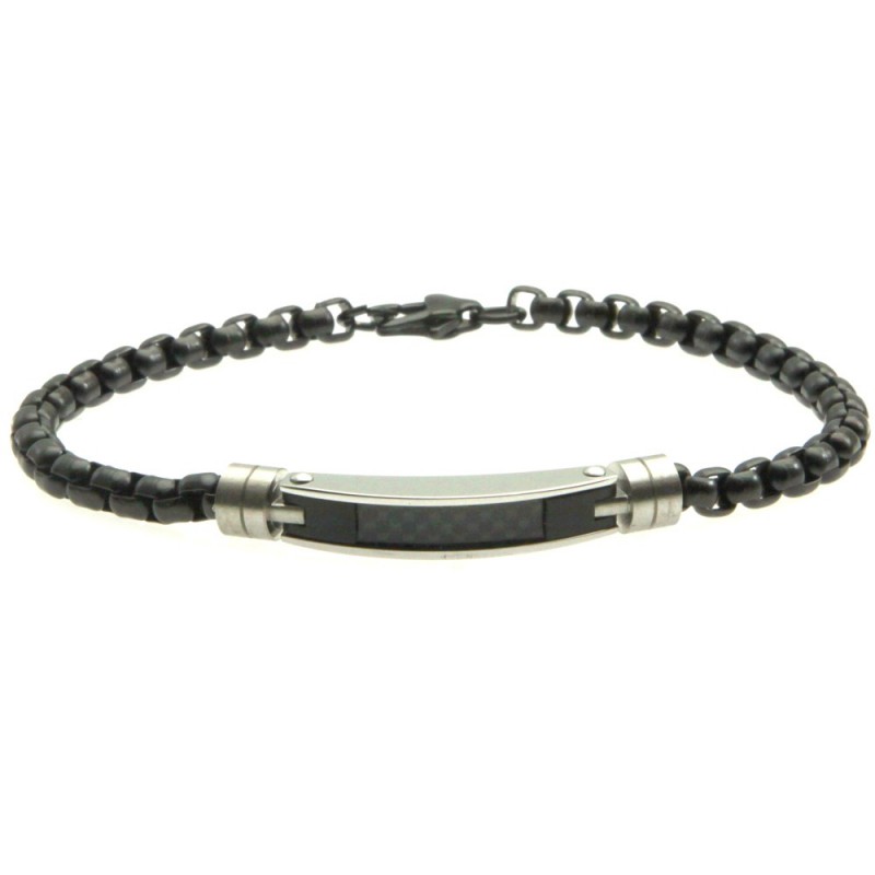 bracciale uomo acciaio piastra e carbonio