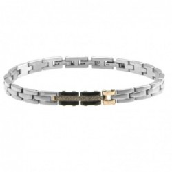 bracciale uomo acciaio e strass
