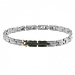bracciale uomo acciaio e strass